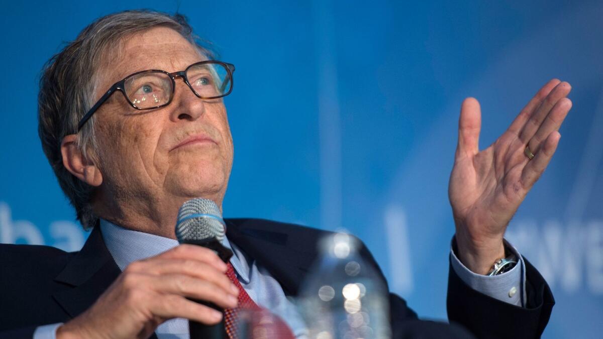 Bill Gates in April at the IMF/World Bank spring meeting in Washington, D.C. In a video, Gates said President Trump asked him on two occasions whether there was a difference between HIV and HPV.