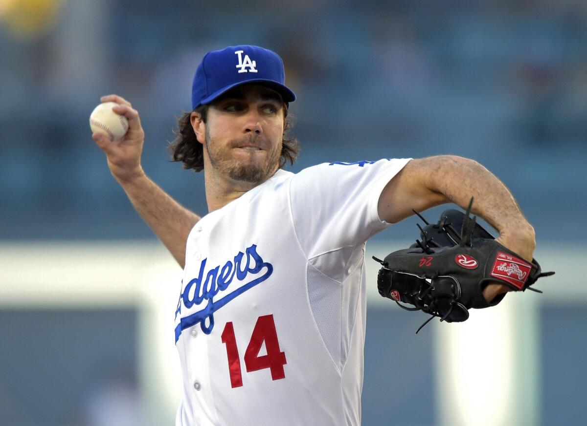 Dan Haren gave up four earned runs on six hits to the San Diego Padres over four innings on Friday at Dodger Stadium.