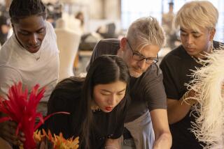 Zayden Skipper, left, Anna Zhou, Aaron Michael Steach and Kenneth Barlis in "Project Runway" on Bravo.