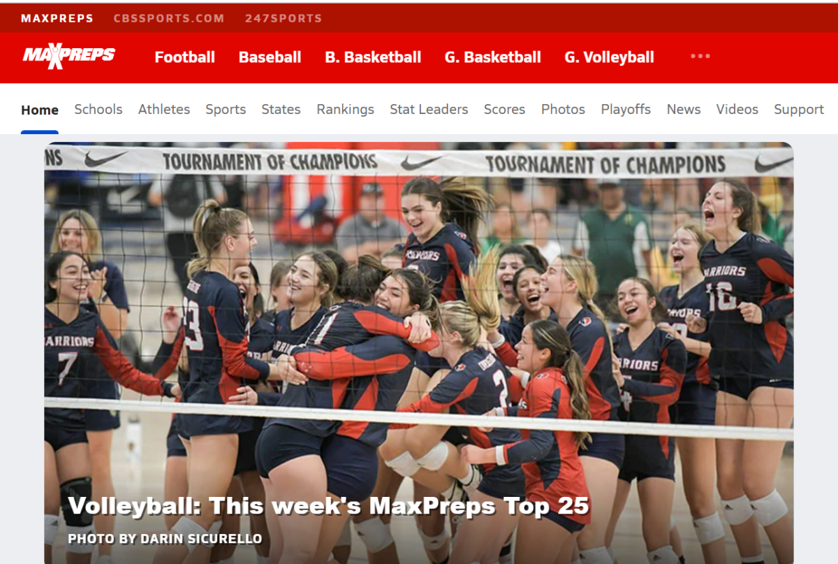 A screenshot of girls volleyball players on MaxPreps.com