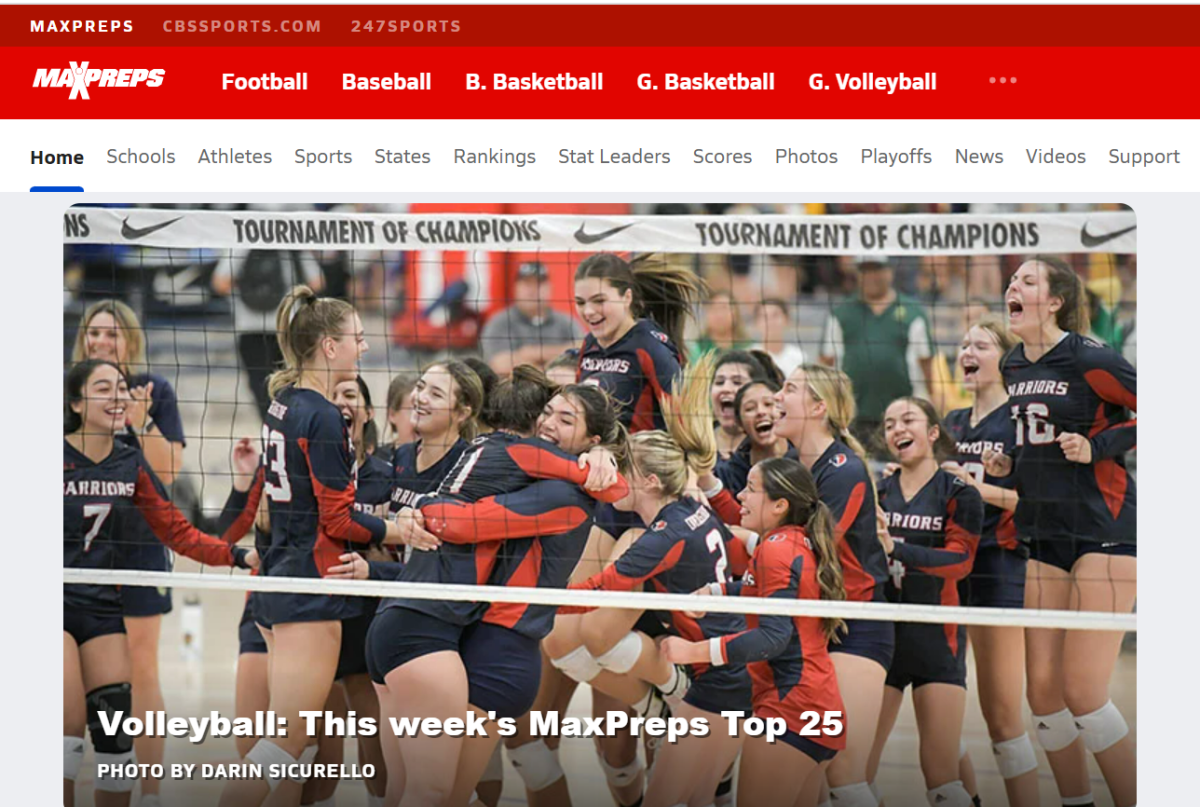 A screenshot of girls volleyball players on MaxPreps.com 