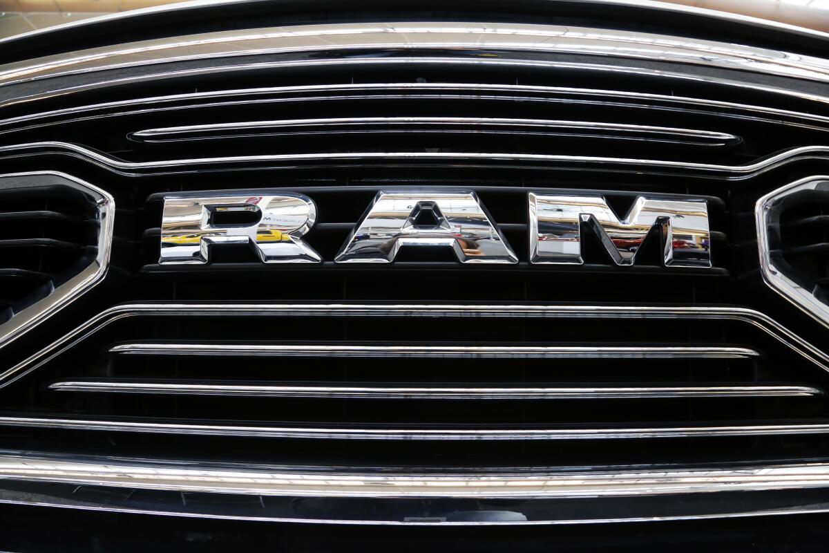 The grill of a Ram truck.