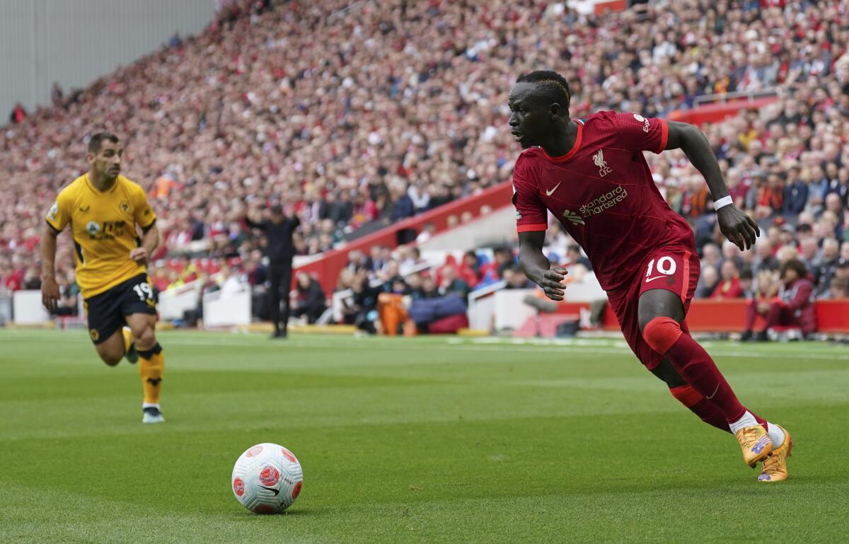 El delantero senegalés Sadio Mané, del Liverpool,