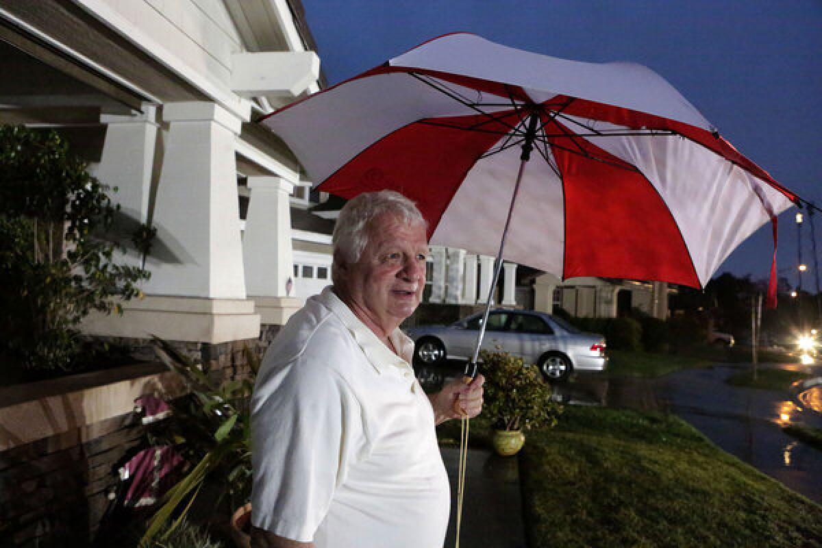 Ed Heinlein, 65, after spend night at his home on Ridge View Drive in Azusa prepares to leave due to danger of landslides. Azusa has imposed mandatory evacuation orders for residents living on Ridge View Drive near the Colby Fire burn area due to fears of debris and mud flows.The affected area is north Sierra Madre between the western city boundaries of Azusa/Glendora to the eastern boundary of properties on the west side of Little Dalton Wash.