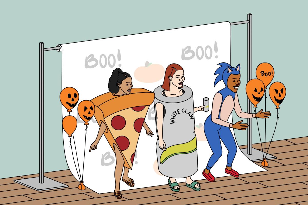 An illustration of people dressed in costumes.