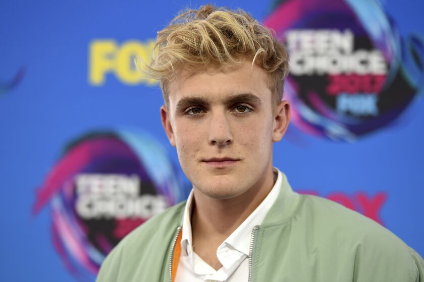Jake Paul arrives at the Teen Choice Awards in 2017