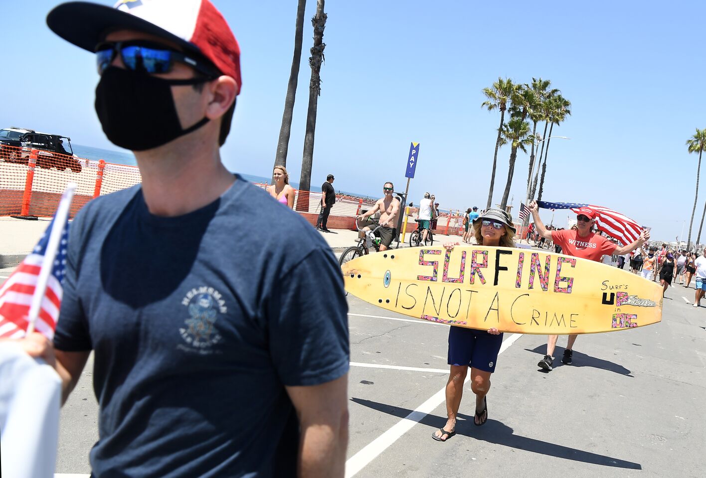 Protesters in Newport Beach