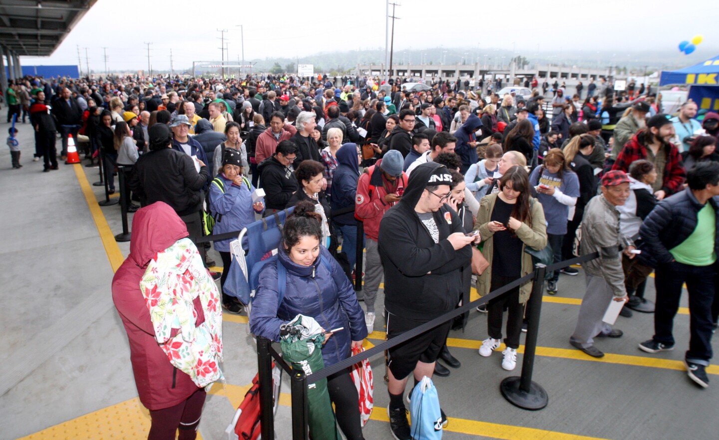 Hundreds wait in line for the grand opening of the new Ikea in Burbank on Wednesday, Feb. 8, 2017. Located on San Fernando Road, the store is the largest one in North America with 1,700 parking posts and a restaurant that seats 600 people.