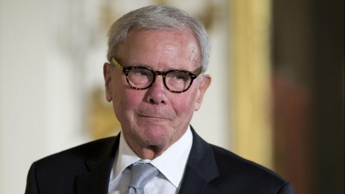 Tom Brokaw, shown in 2014, has been accused of sexual harassment by a former correspondent but is receiving support from other former female employees