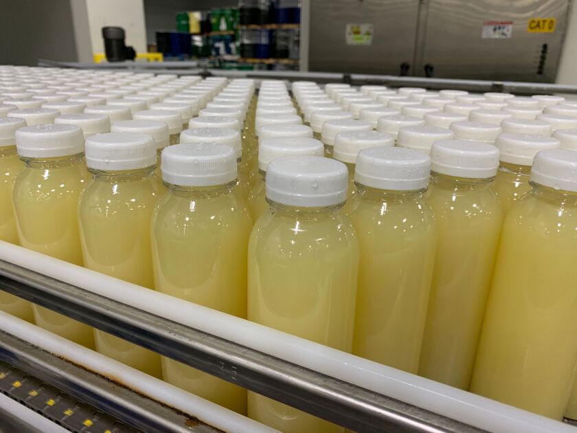 A production line at the Suja Life factory in Oceanside. 
