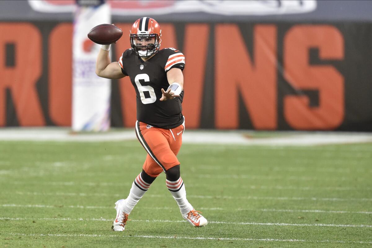 Cleveland Browns quarterback Baker Mayfield against the Indianapolis Colts on Oct. 11.
