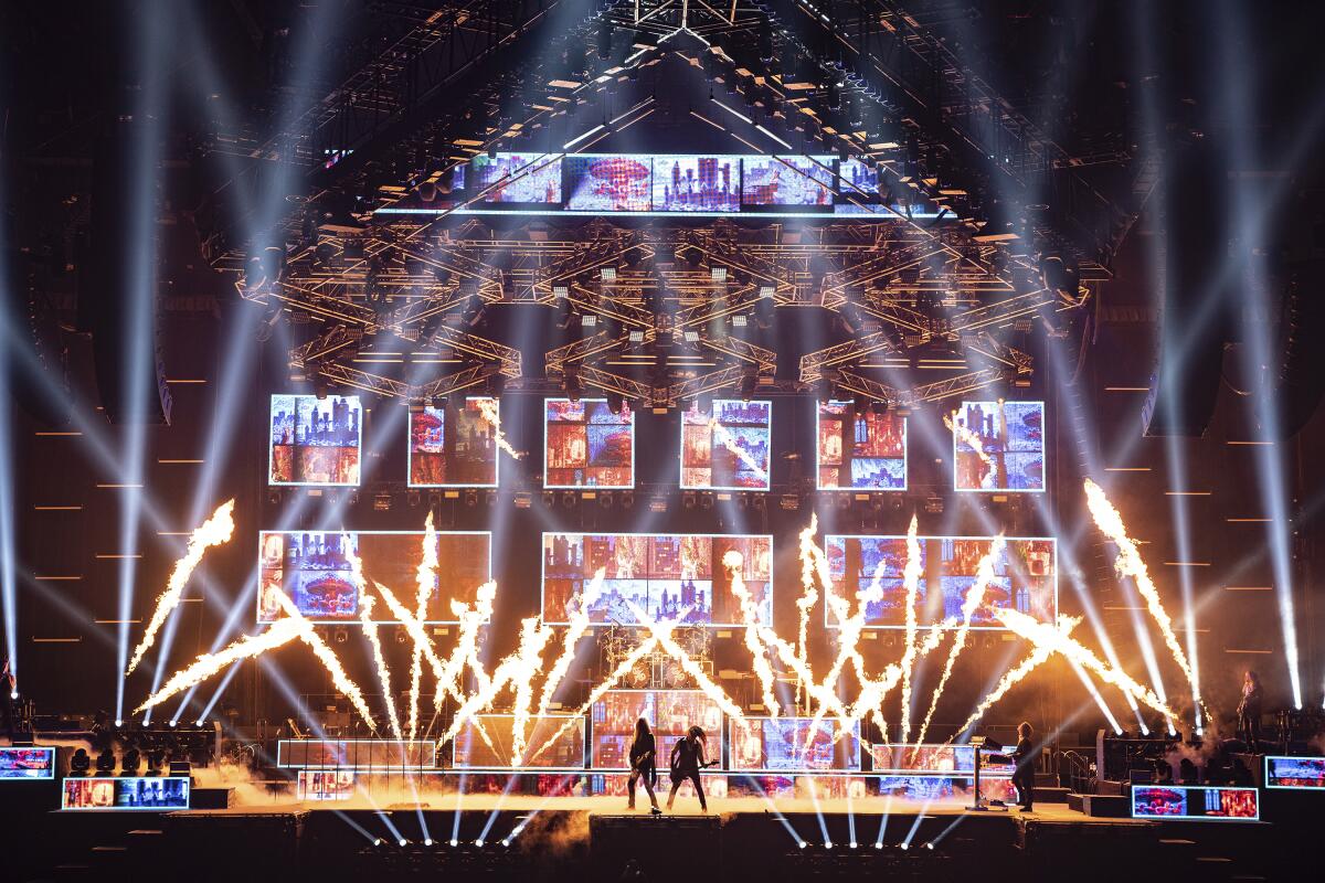 Members of Trans-Siberian Orchestra perform on Nov. 11, 2022.