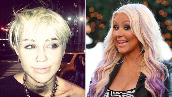 Christina Aguilera and Miley Cyrus get new hair-dos