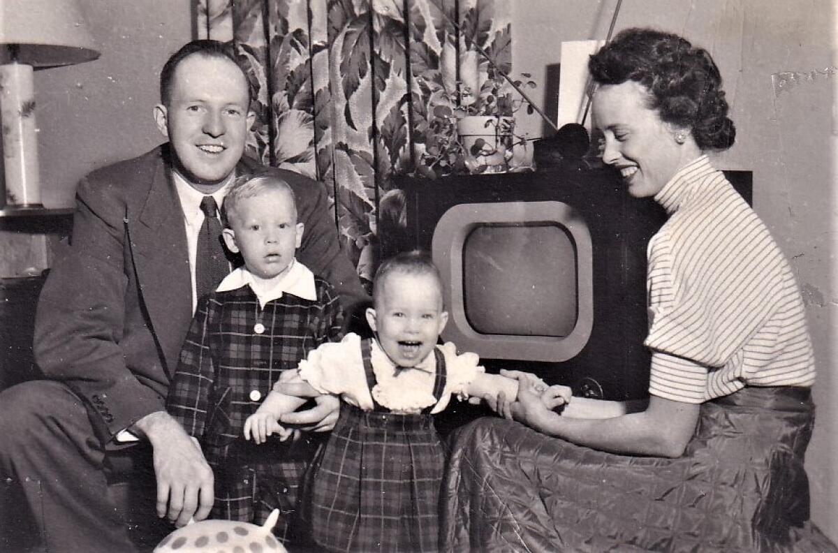 Bob May, second from left, with father Dick, sister Sue and mother Raye in 1953.
