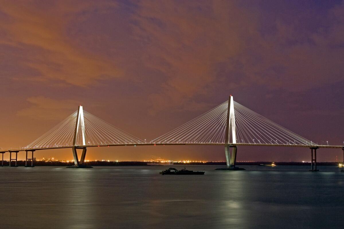 The Arthur Ravenel Jr. Bridge spans the Cooper River in Charleston, S.C., which boasts other impressive structures, great dining and fine arts.