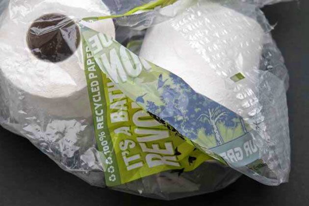 Most of the plastic wrap around toilet paper and paper towels is made from film plastic, usually low-density polypropylene, or LDPE plastic No. 4. Although it is rarely marked with chasing arrows or a recycling symbol, it is recyclable in L.A.s blue bin. Arcadia: Yes Burbank: Not curbside. The wrappers can be recycled in the mixed plastics bin at the Burbank Recycle Center. Glendale: Yes Irvine: Yes Long Beach: Yes Manhattan Beach: No Riverside: Yes Santa Ana: Yes Santa Monica: No Torrance: Only if marked with a recycling symbol.