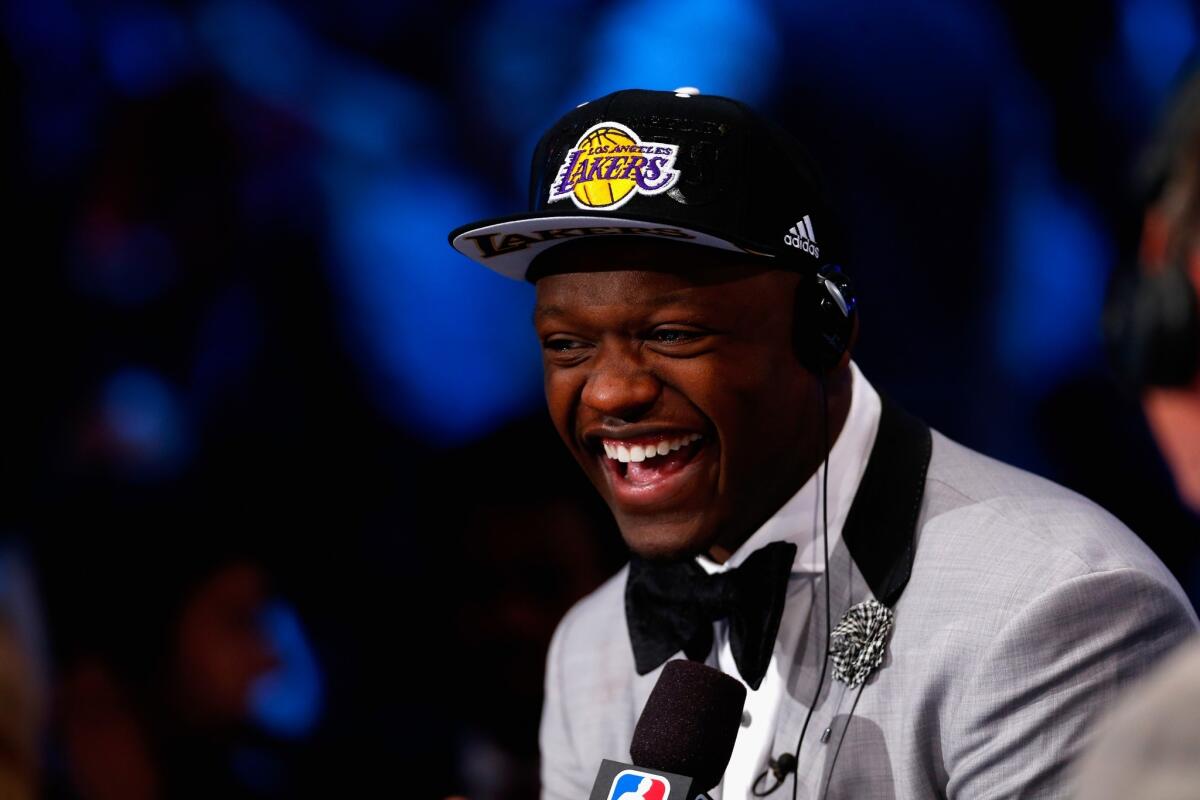Julius Randle of Kentucky is selected by the Lakers as the No. 7 overall pick in the 2014 NBA draft.
