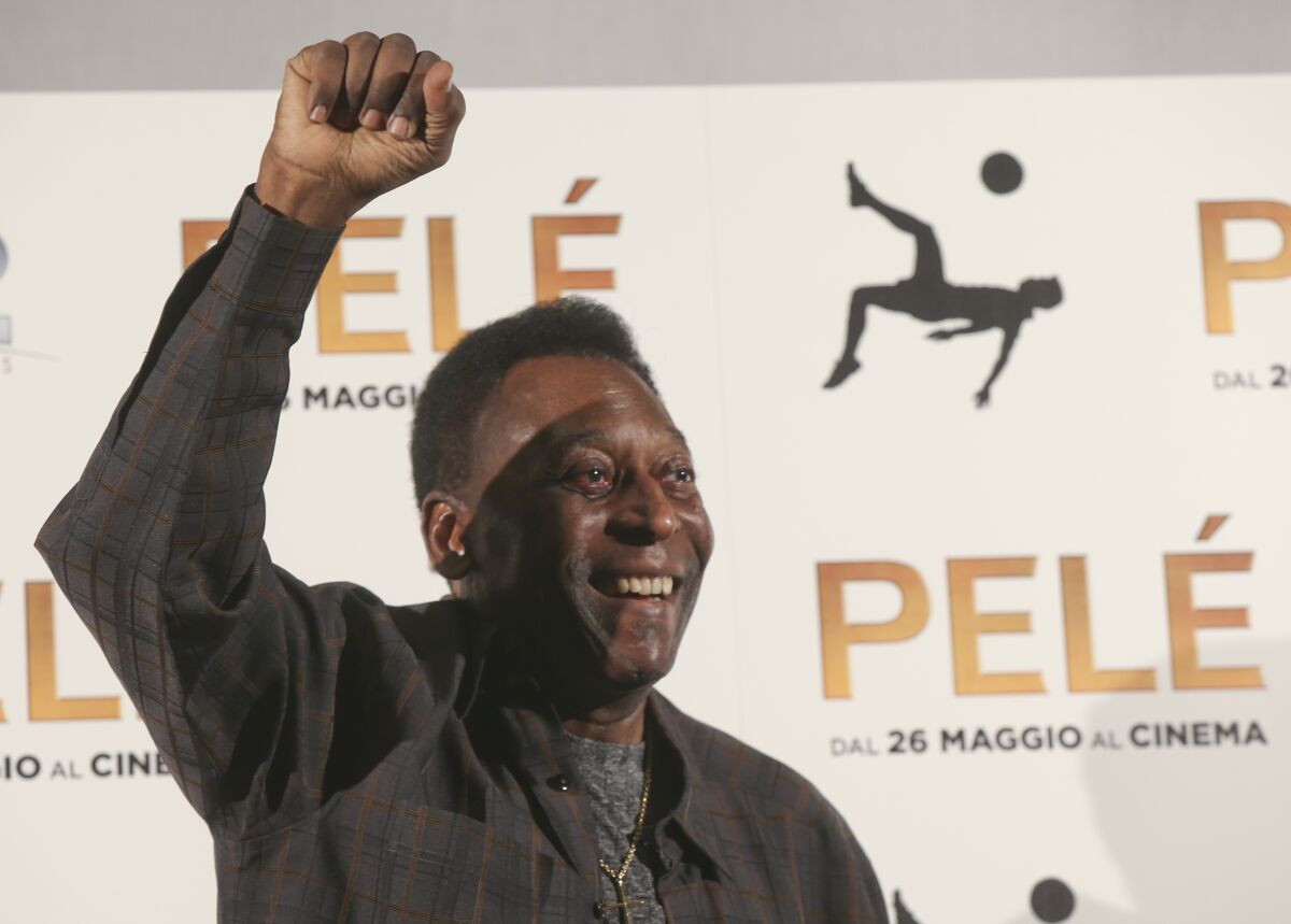 FILE - Brazilian soccer legend Edson Arantes Do Nascimiento better known as 'Pele'