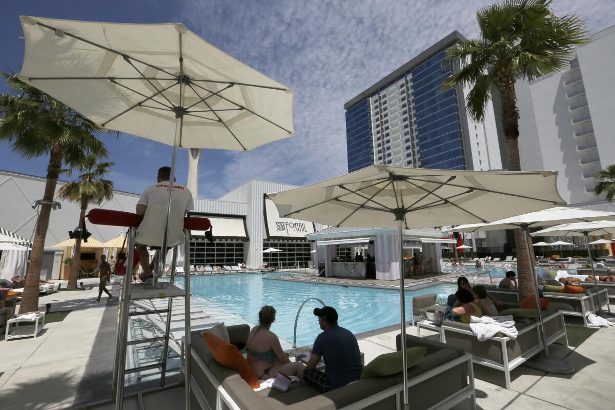 #MyVegasStory guests receive 2-for-1 drinks in the morning at Foxtail Pool at SLS Las Vegas.