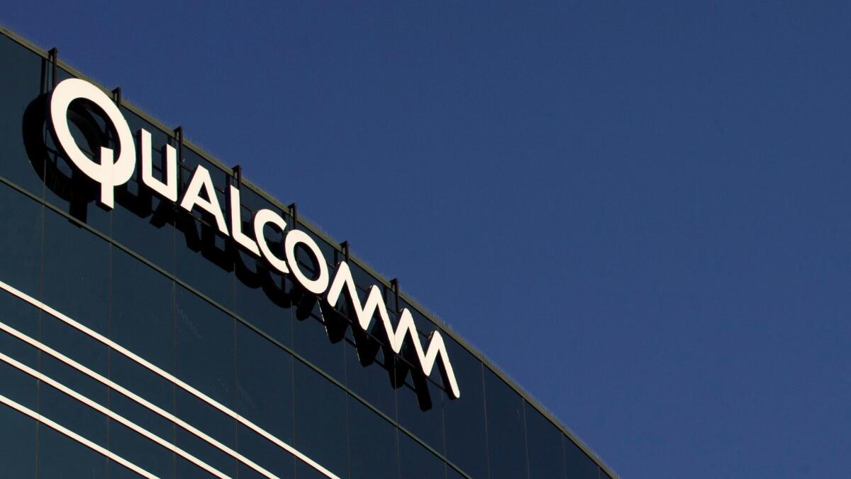 A sign marks Qualcomm headquarters in San Diego in 2011.