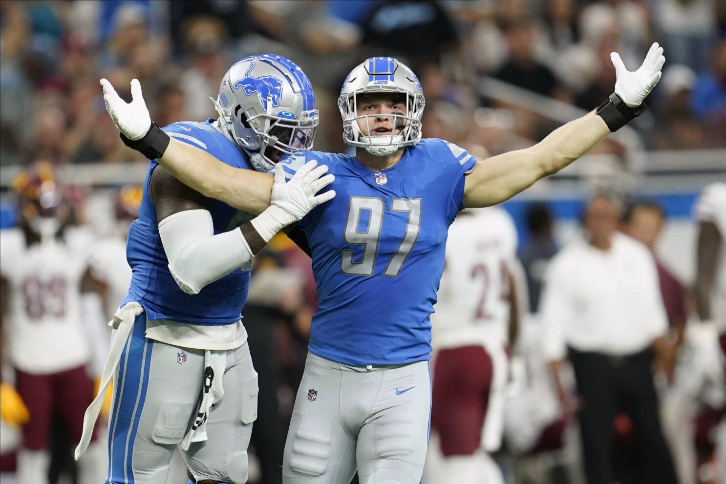 Goff throws 4 TD passes, Lions beat Commanders 36-27 - The San Diego  Union-Tribune