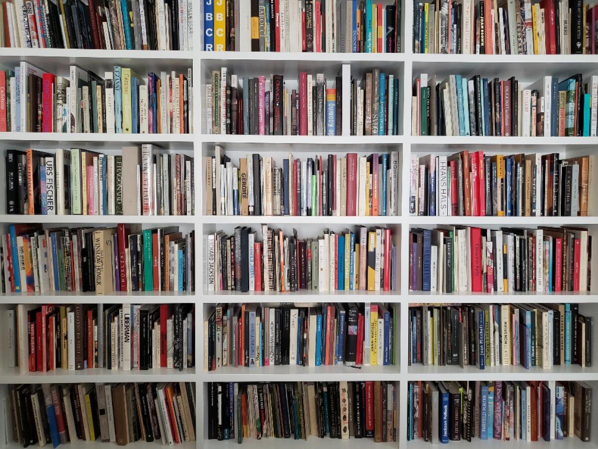 Bookshelves filled with books 