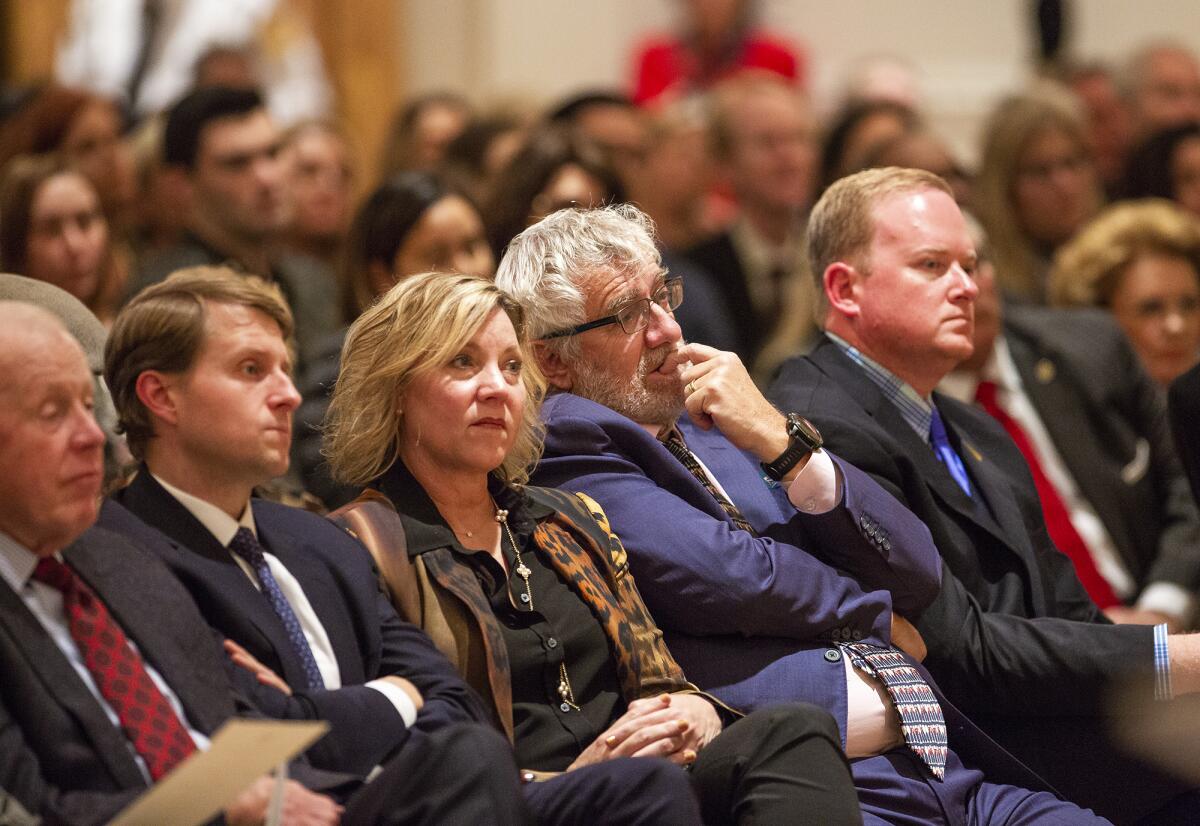 Daniele Struppa, center, with wife Lisa Sparks in Nov. 2019.