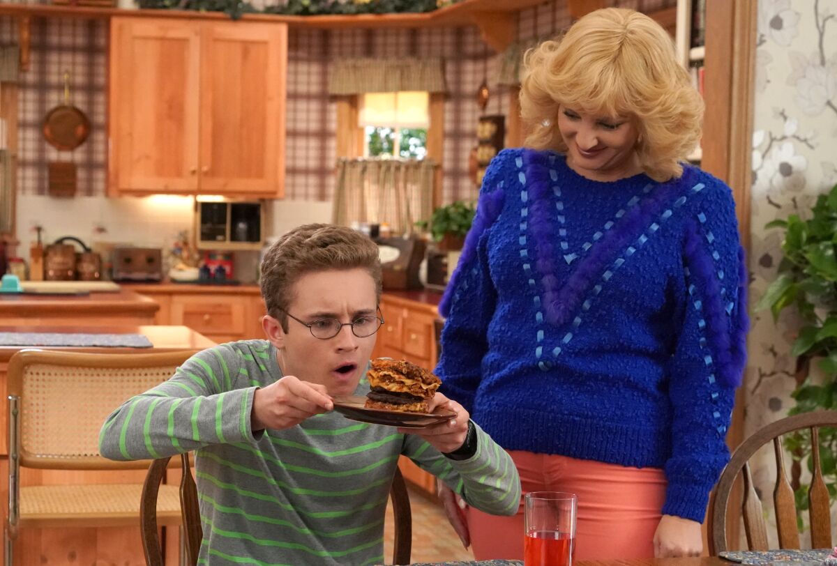 Sean Giambrone and Wendi McLendon-Covey in "The Goldbergs" on ABC.