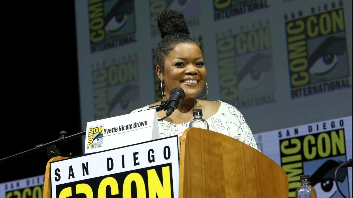 Yvette Nicole Brown attends the "Fear the Walking Dead" panel during Comic-Con International 2018.