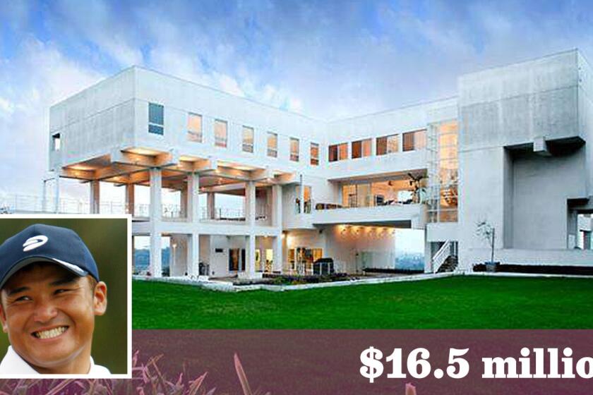 Golf pro Shigeki Maruyama now asks $16.5 million for his modern compound, which features panoramic views of downtown L.A. and the Pacific.