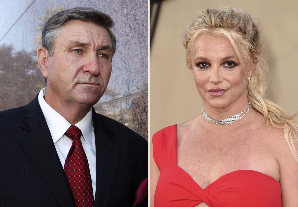 Photo shows Jamie Spears, left, father of Britney Spears, on the right