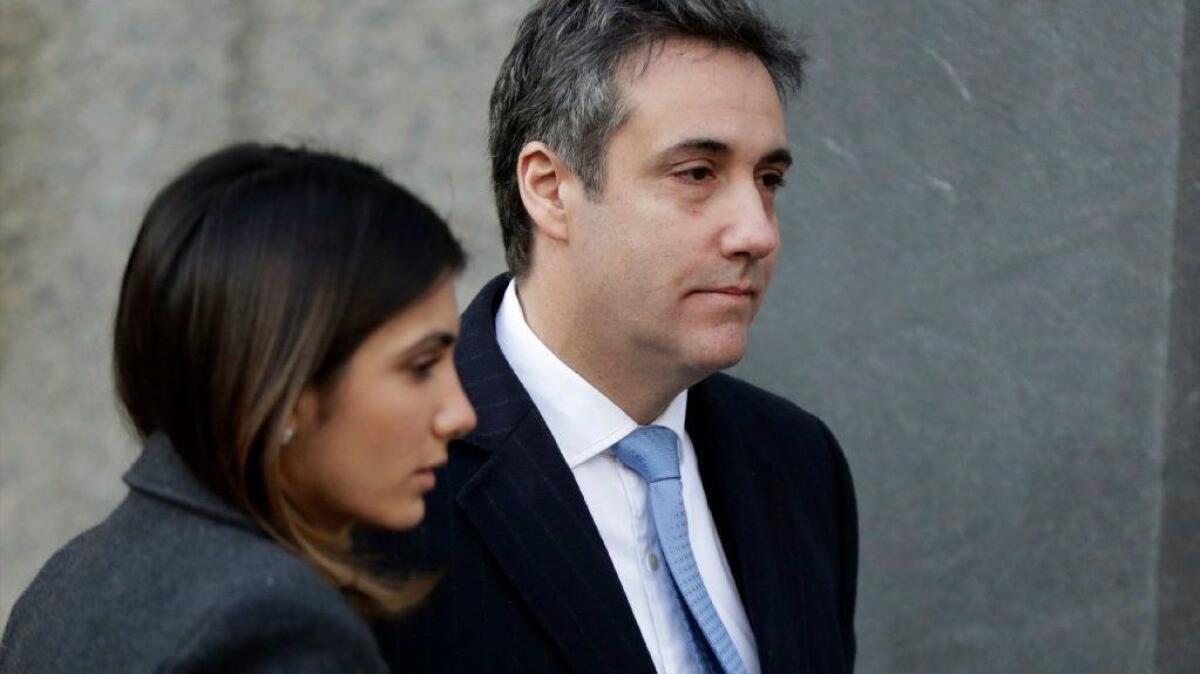 Michael Cohen outside court in New York last month.