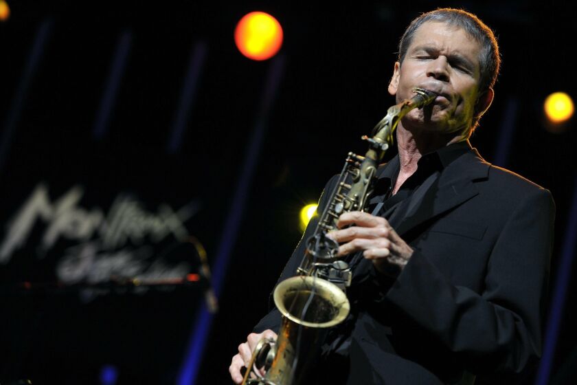US saxophonist David Sanborn performs on the Stravinski Hall stage at the 43rd Montreux Jazz Festival in Montreux, Switzerland, late Thursday, July 9, 2009. (KEYSTONE/Martial Trezzini)