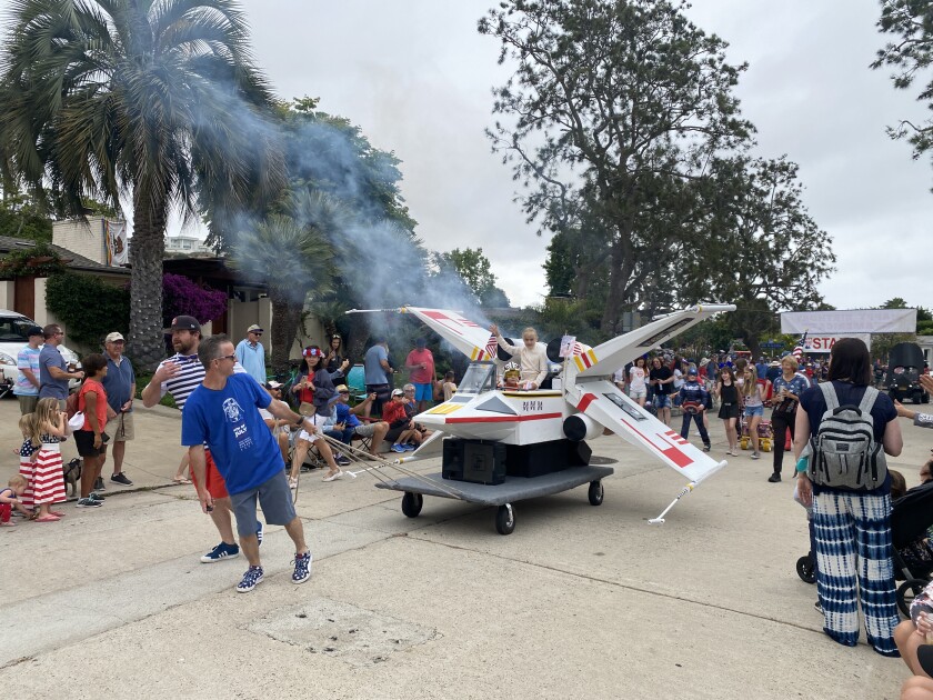 About 15 floats rolled down Beaumont Avenue in the 2021 Bird Rock Fourth of July Parade.