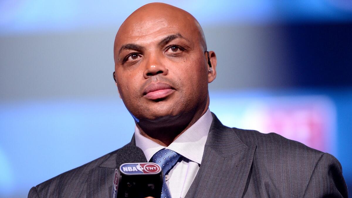 Charles Barkley speaks onstage before the NBA All-Star Game concert in New York on Feb. 12.