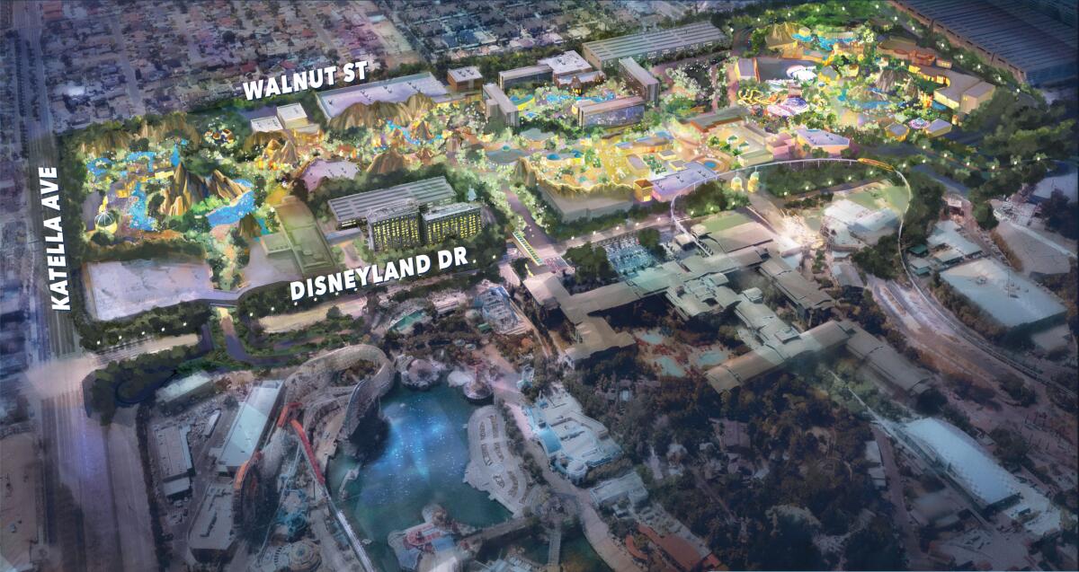 Relaxed zoning rules gives Disney flexibility to construct new rides, hotels and stores as part of its Anaheim expansion