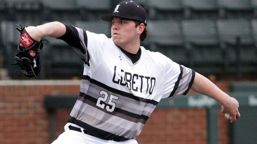 Loretto's Ryan Weathers pitches against Lawrence County during a game earlier this year at Vanderbilt.