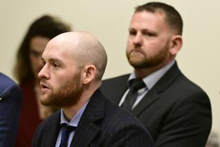 FILE - Former Aurora, Colo., Police Officer Jason Rosenblatt, left, and Aurora Police Officer Randy Roedema, right, attend an arraignment at the Adams County Justice Center, Jan. 20, 2023, in Brighton, Colo. Lawyers are to deliver closing arguments Tuesday, Oct. 10, in the trial of the first two police officers to be prosecuted in the 2019 death of Elijah McClain, a Black man who was put in a neck hold and pinned down by officers in a Denver suburb before paramedics injected him with a powerful sedative. (Andy Cross/The Denver Post via AP, File)