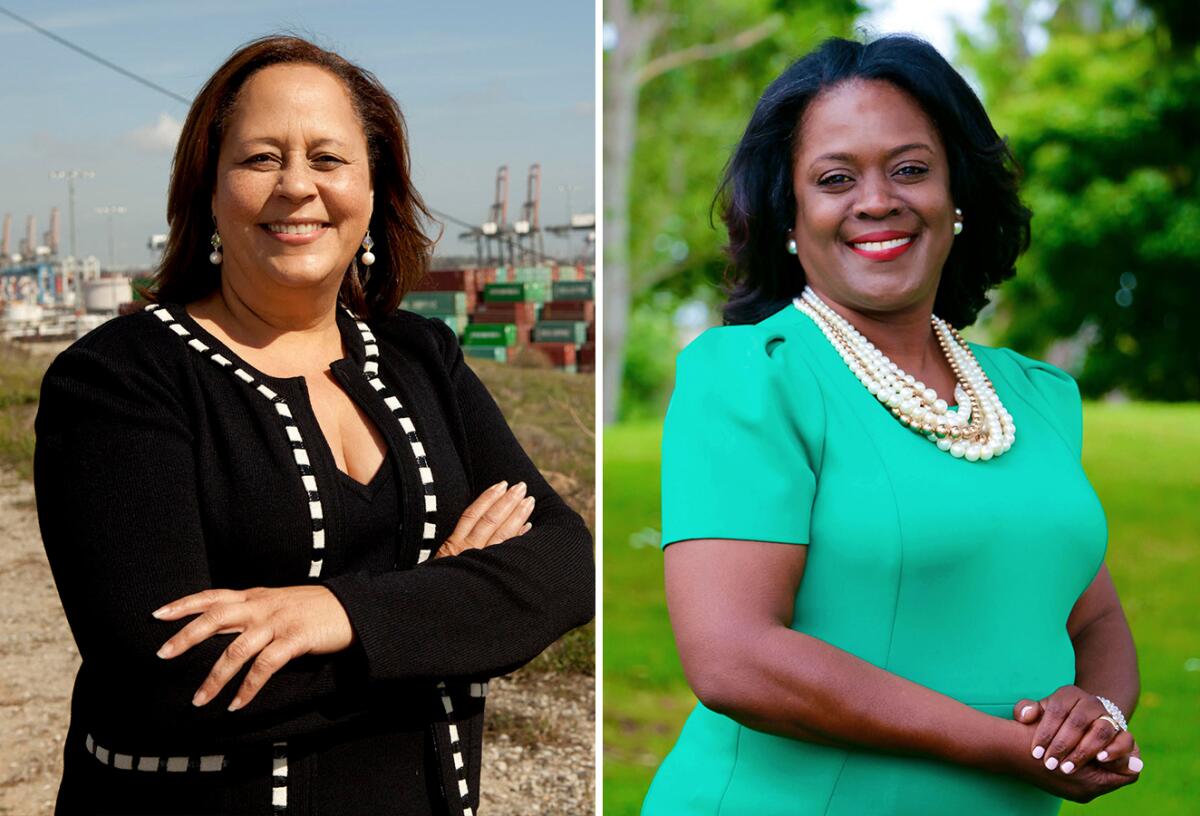 LEFT: Laura Richardson, RIGHT: Michelle Chambers, California's Senate District 35 candidate 2024.