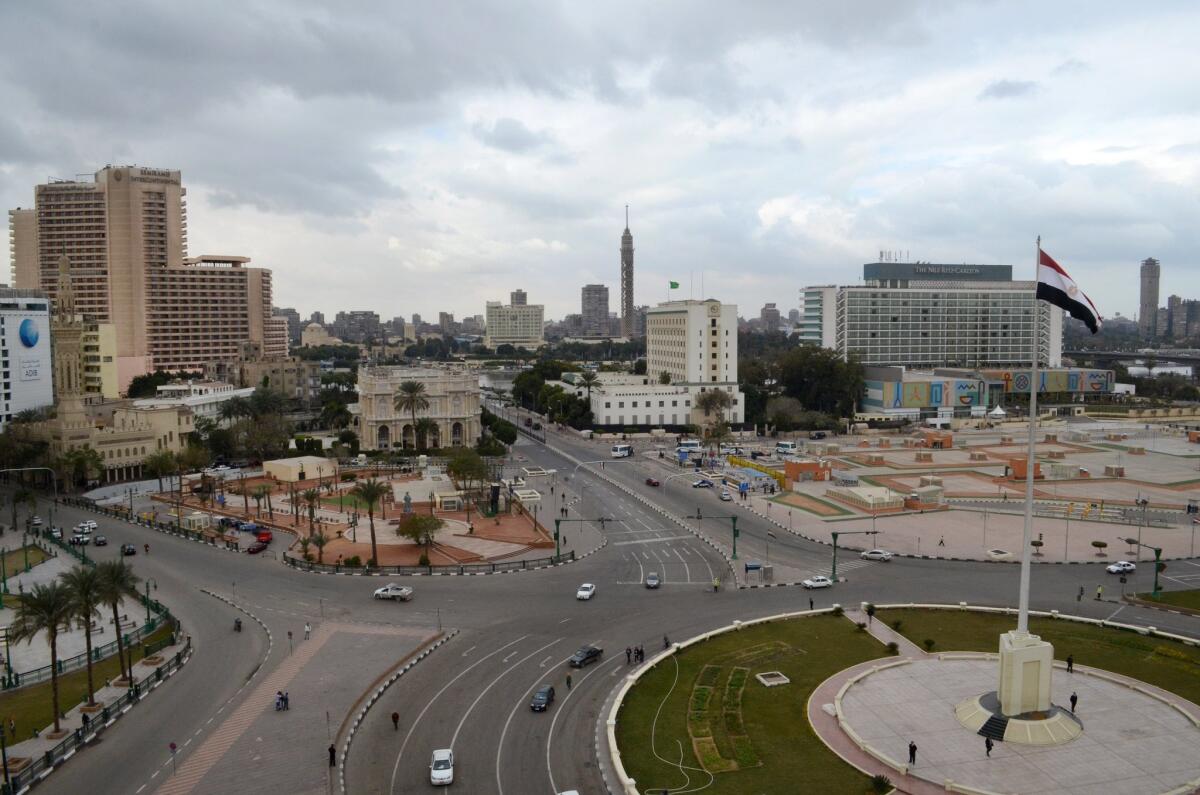 Cairo's central Tahrir Square, epicenter of an extraordinary 18-day rebellion in 2011, stands mostly empty on Jan. 25, 2016.