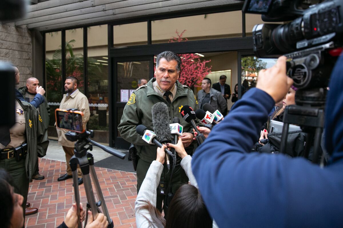 Los Angeles County Sheriff Robert Luna answers questions about the mass shooting in Monterey Park.