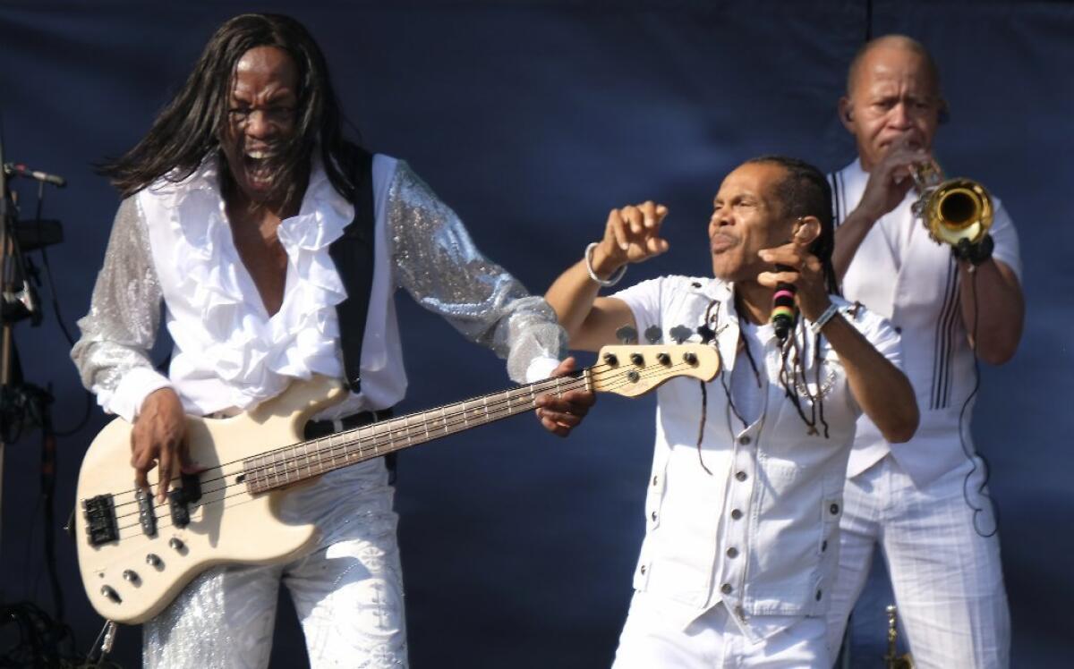 Verdine White, left, with Earth, Wind & Fire at Classic West on Sunday.