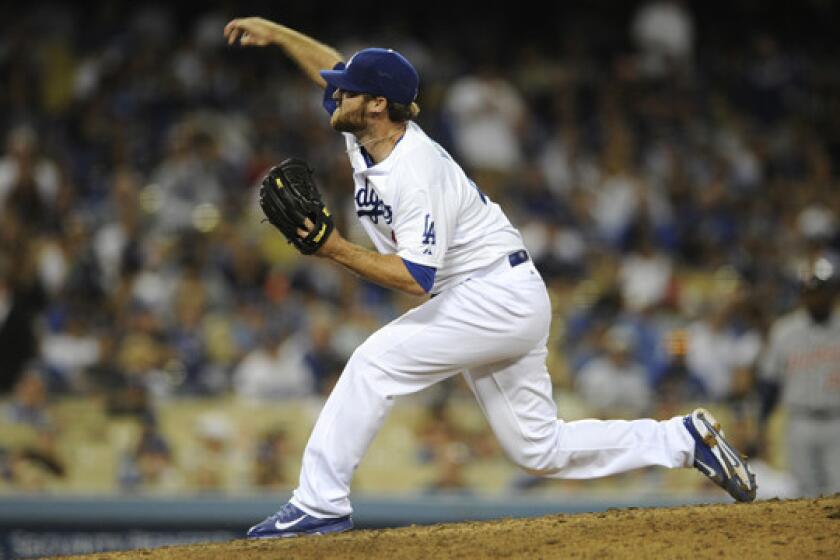 Dodgers reliever Chris Withrow's spot on the roster could be in jeopardy.