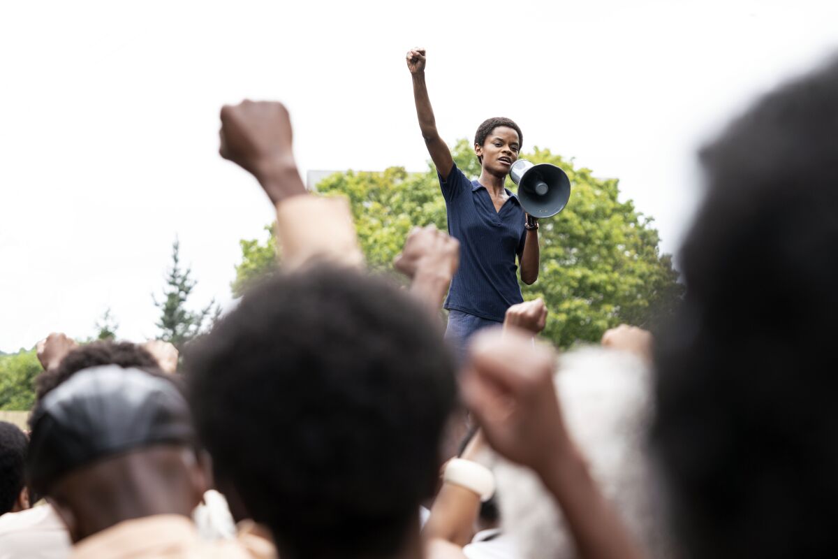 Letitia Wright as Altheia Jones-LeCointe in Steve McQueen's "Mangrove," part of the "Small Axe" film anthology.