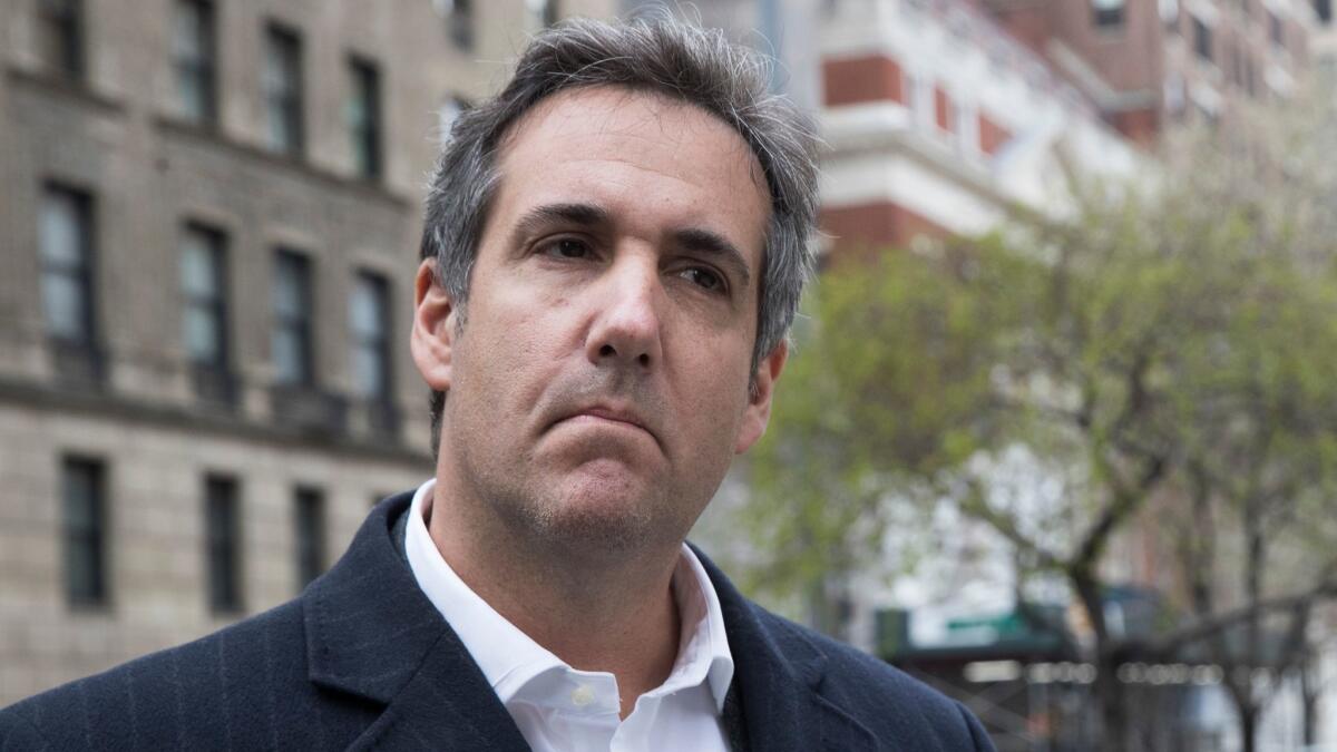 Michael Cohen in New York in April.