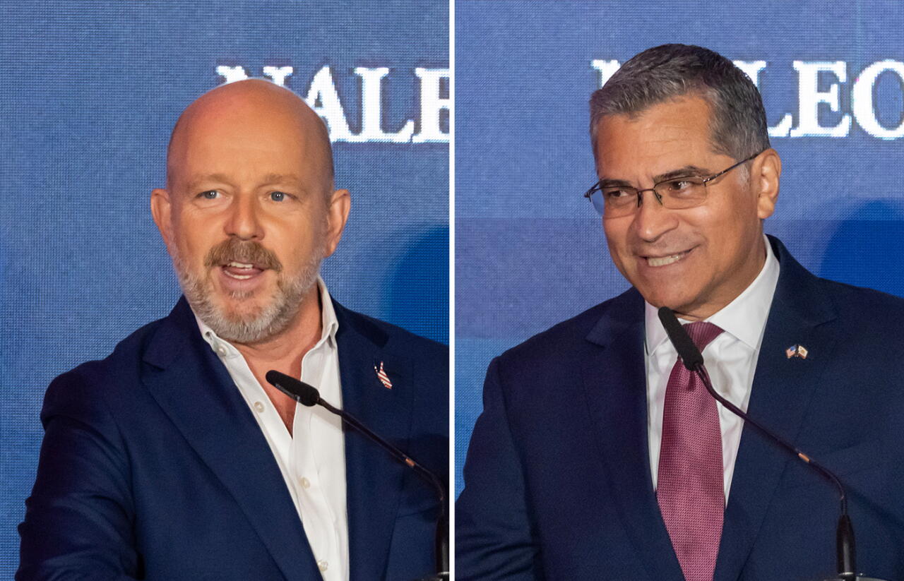 California gubernatorial candidates Steve Hilton and Xavier Becerra