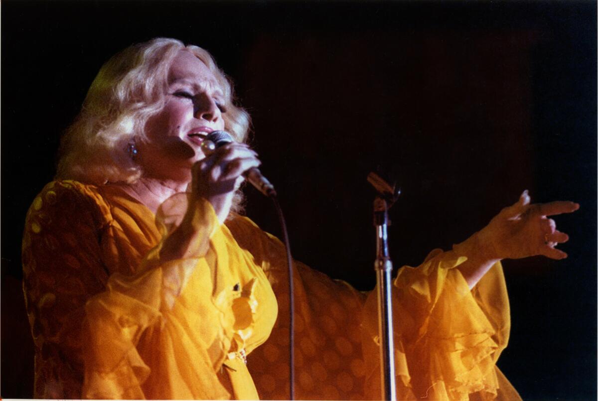 Jim Bailey in character as Peggy Lee performing at the Hollywood Roosevelt Hotel in 1996.