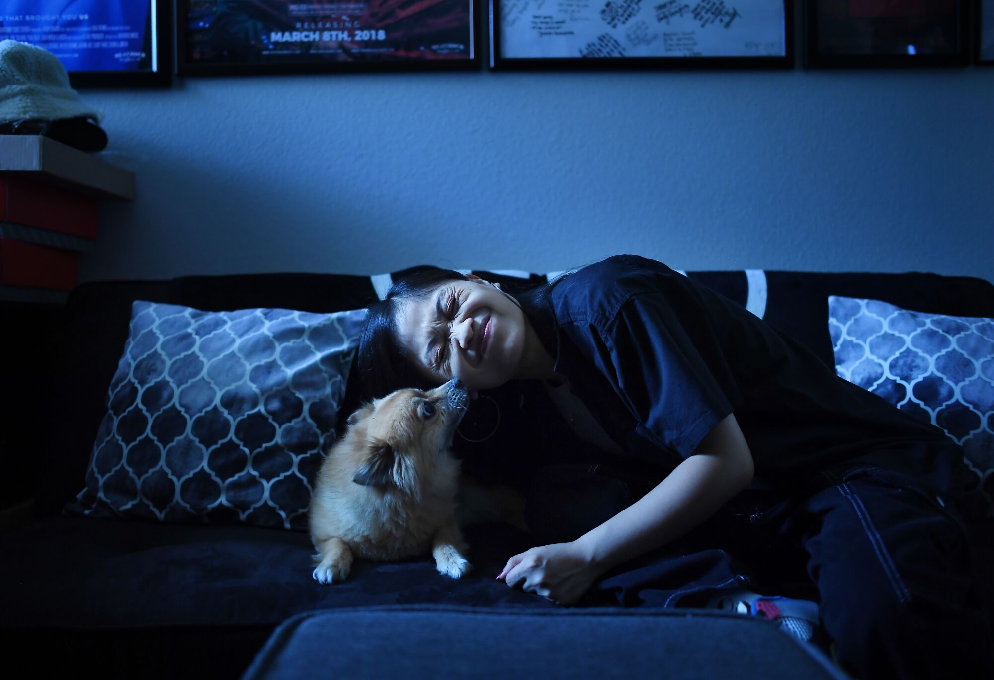 Rapper Ruby Ibarra gets a kiss from her dog