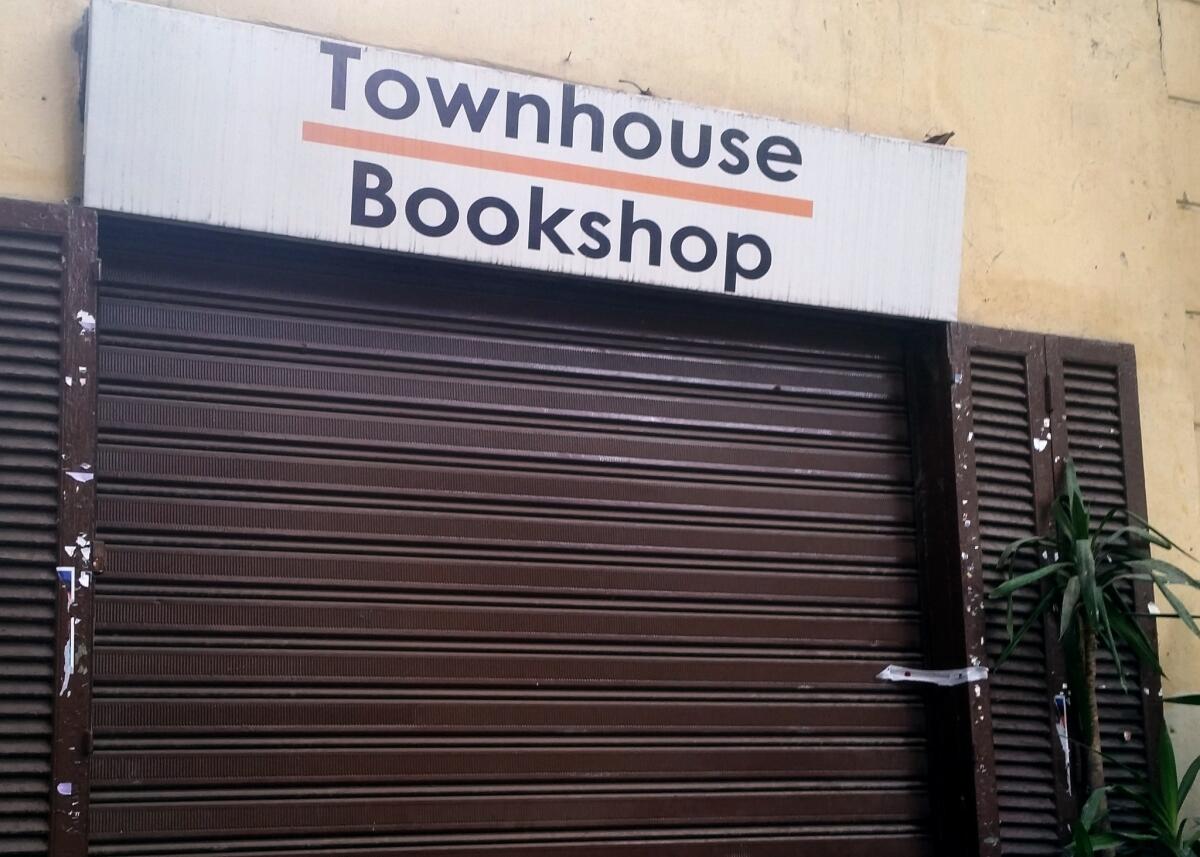 A door to the Townhouse Bookshop in downtown Cairo, which was closed as part of what many believe to be an administrative crackdown on independent arts organizations in advance of the fifth anniversary of the uprising against Hosni Mubarak.