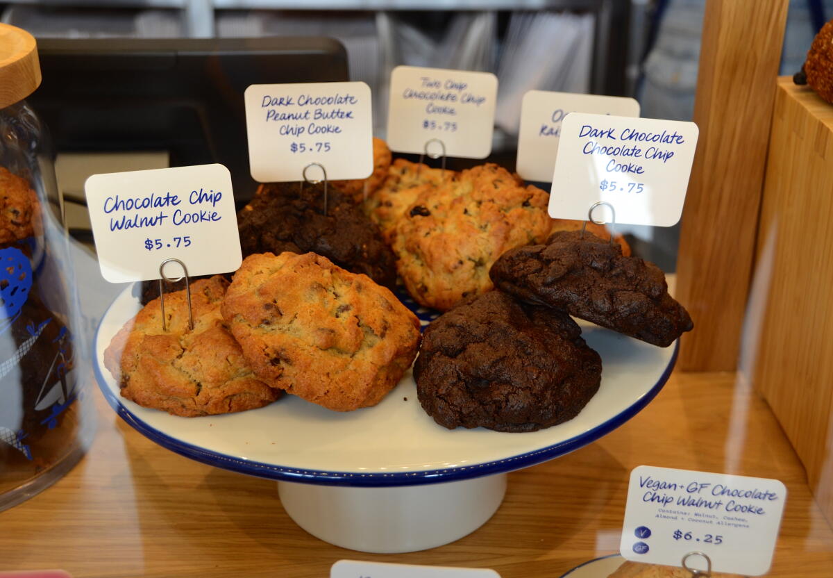 An assortment of Levain Bakery freshly baked signature cookies is prominently displayed in the Newport Beach Fashion Island .